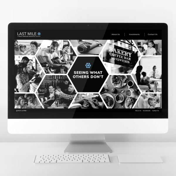 Last Mile Investments website homepage, shown on digital mockup of a computer screen.